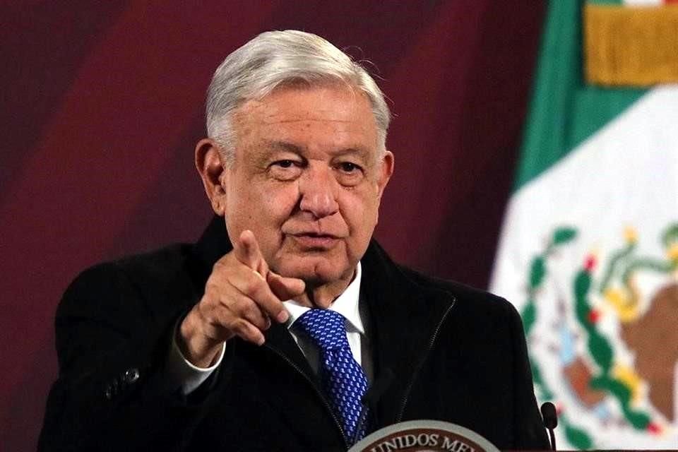 AMLO durante conferencia en Palacio Nacional.