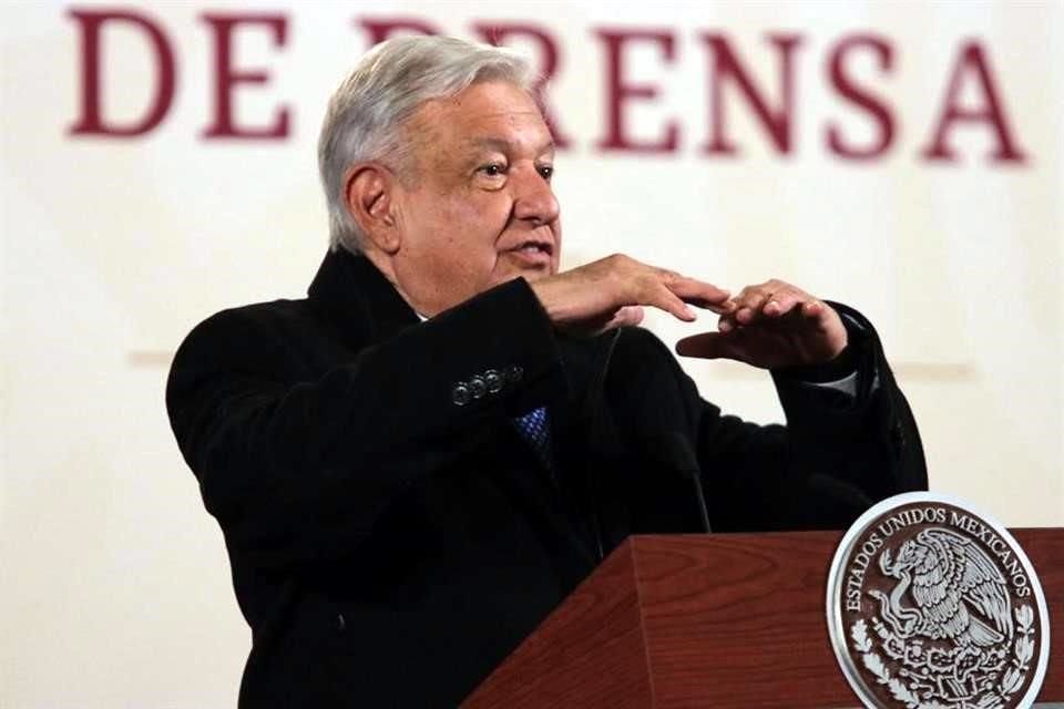 López Obrador en su conferencia de prensa de este jueves en Palacio Nacional.