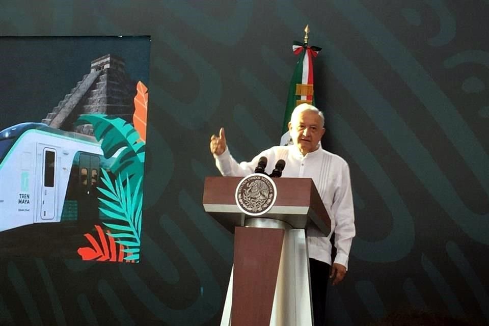 AMLO en conferencia mañanera desde Campeche.