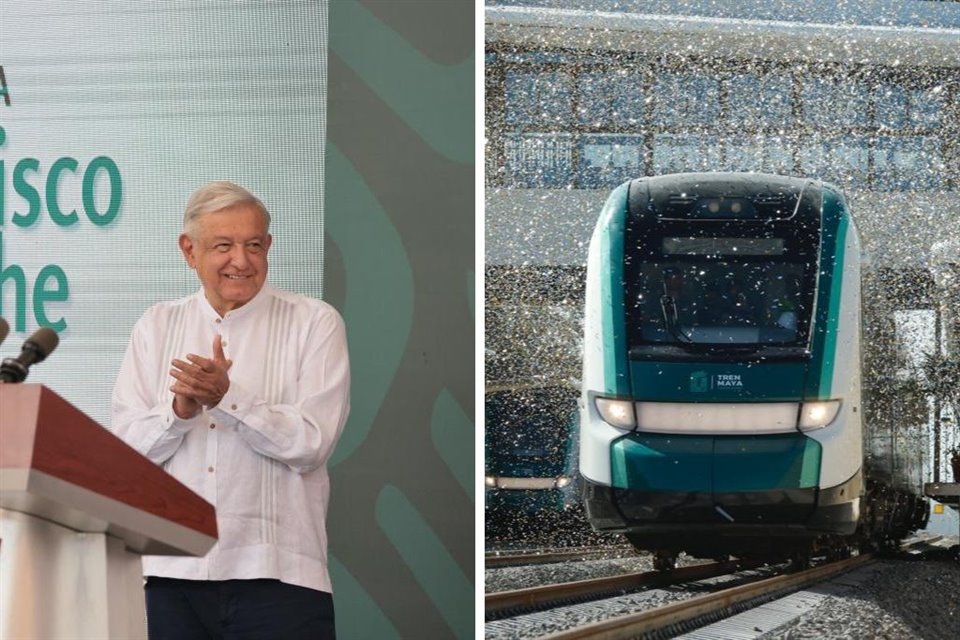 Después de un recorrido de poco más de seis horas, AMLO llegó a Cancún desde Campeche en el primer viaje realizado por el Tren Maya.