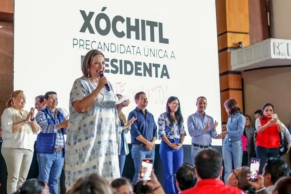 Xóchitl Gálvez encabezó un acto de precampaña en Boca del Río, Veracruz.