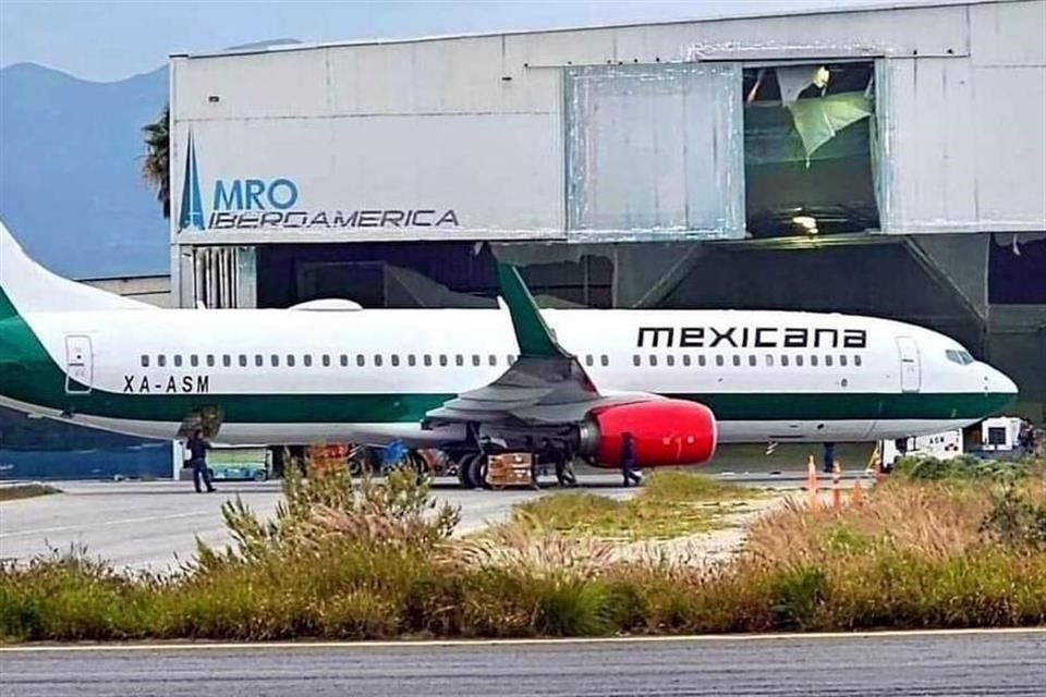 El avión de Mexicana fue visto en la MRO Iberoamerica, empresa asentada en Saltillo y especializada en pintura de aviones