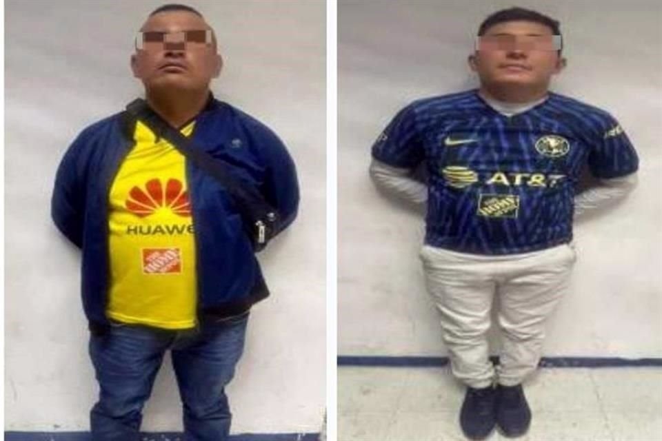 Dos sujetos, de 27 y 34 años, fueron detenidos por robar un celular en inmediaciones del Estadio Azteca al terminar el partido del domingo.