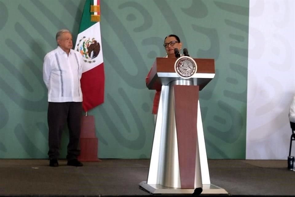 Secretaria de Seguridad, Rosa Icela Rodríguez, en conferencia mañanera.