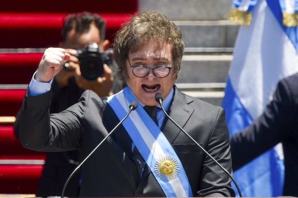 El Presidente de Argentina, Javier Milei, luego de tomar juramento como Mandatario del país, el 10 de diciembre del 2023.