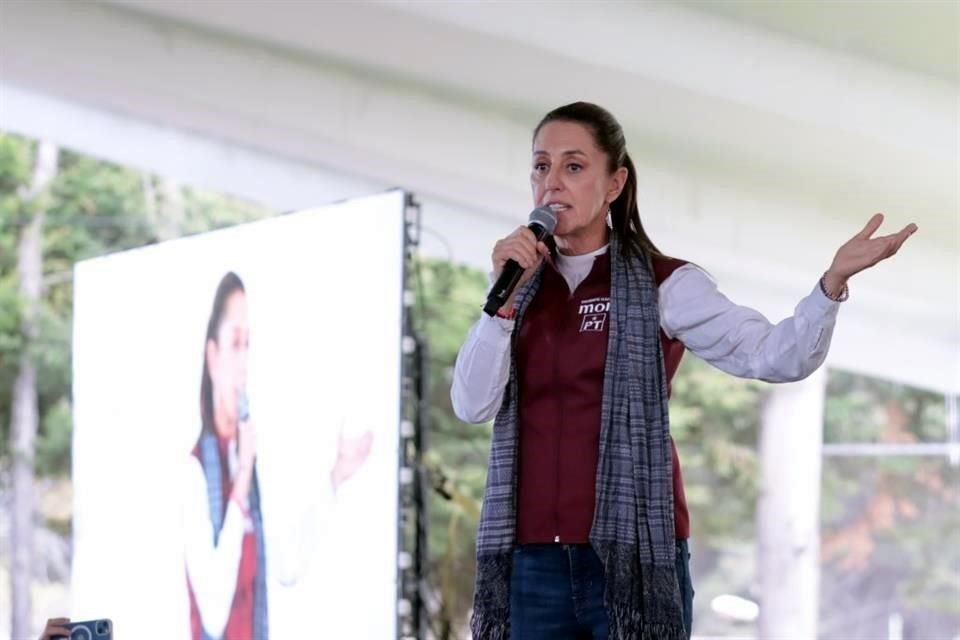 Claudia Sheinbaum encabezó un mitin en Huixquilucan, Estado de México.