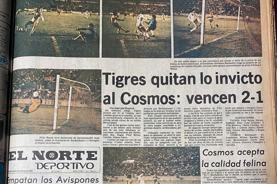 Franz Beckenbauer y el Cosmos vinieron a jugar al Universitario, pero perdieron 2-1 con los Tigres de Barbadillo.