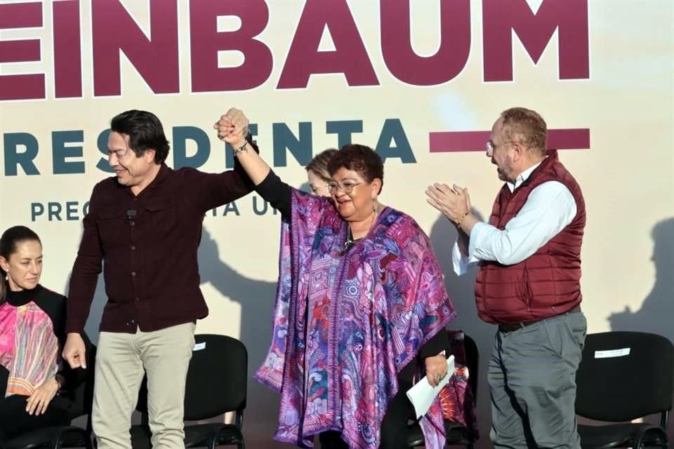 Mario Delgado, líder nacional de Morena, y Ernestina Godoy, ex Fiscal capitalina.