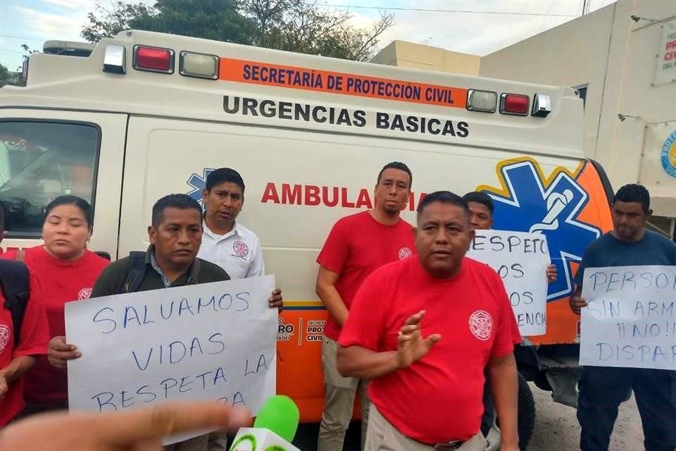 El Sindicato Independiente de Trabajadores de Protección Civil y Bomberos de Guerrero denunció el ataque contra sus compañeros en Iguala.