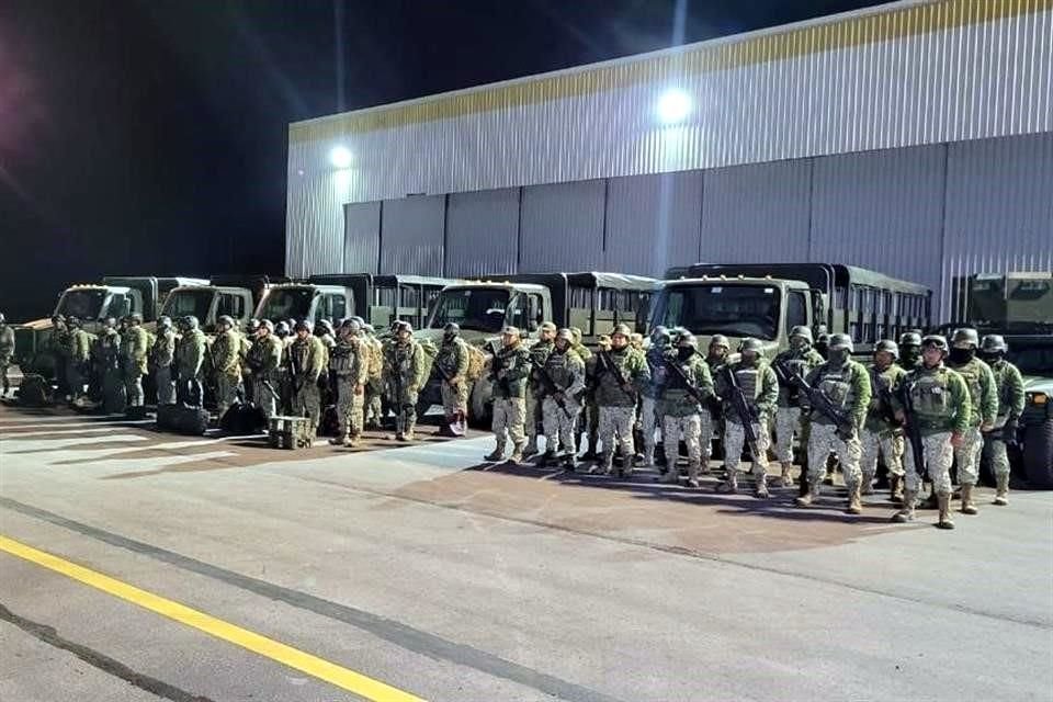 Del total de personal de refuerzo, 120 agentes pertenecen a la Guardia Nacional y 380 al Ejército Mexicano.