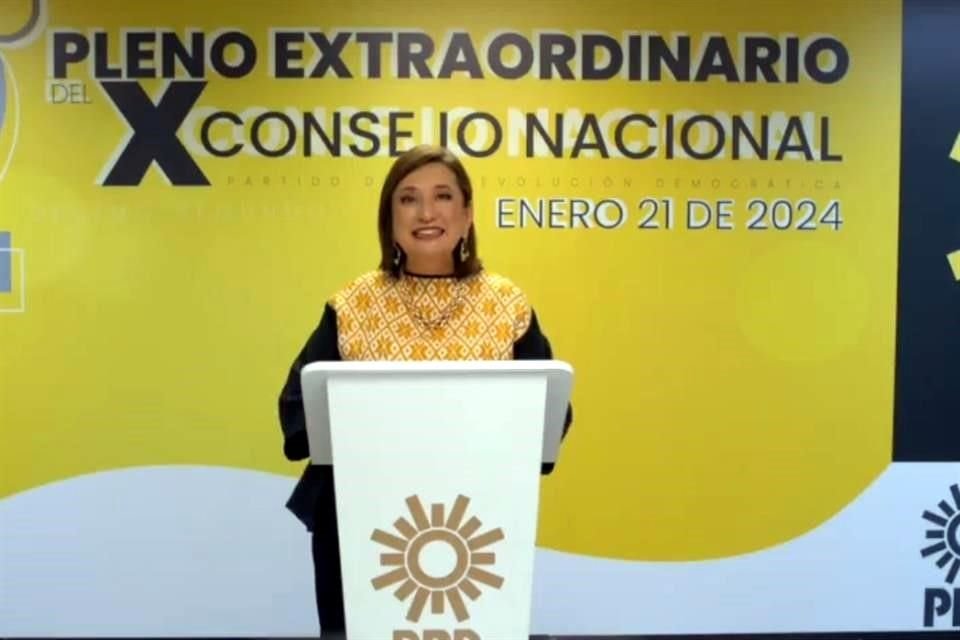 El Consejo Nacional del PRD oficializó a Xóchitl Gálvez como su candidata a la Presidencia de la República.