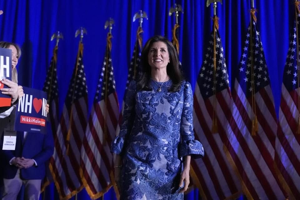 La candidata republicana Nikki Haley dio un mensaje en New Hampshire, el 23 de enero.