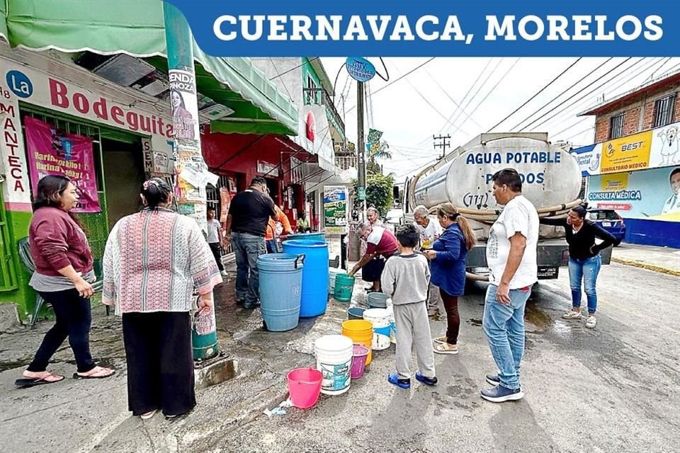 En Cuernavaca, Morelos, también sufren por el desabasto de agua.