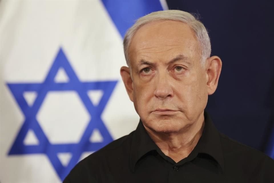 El Primer Ministro israelí Benjamin Netanyahu durante una conferencia de prensa en Tel Aviv, Israel, el 28 de octubre de 2023.