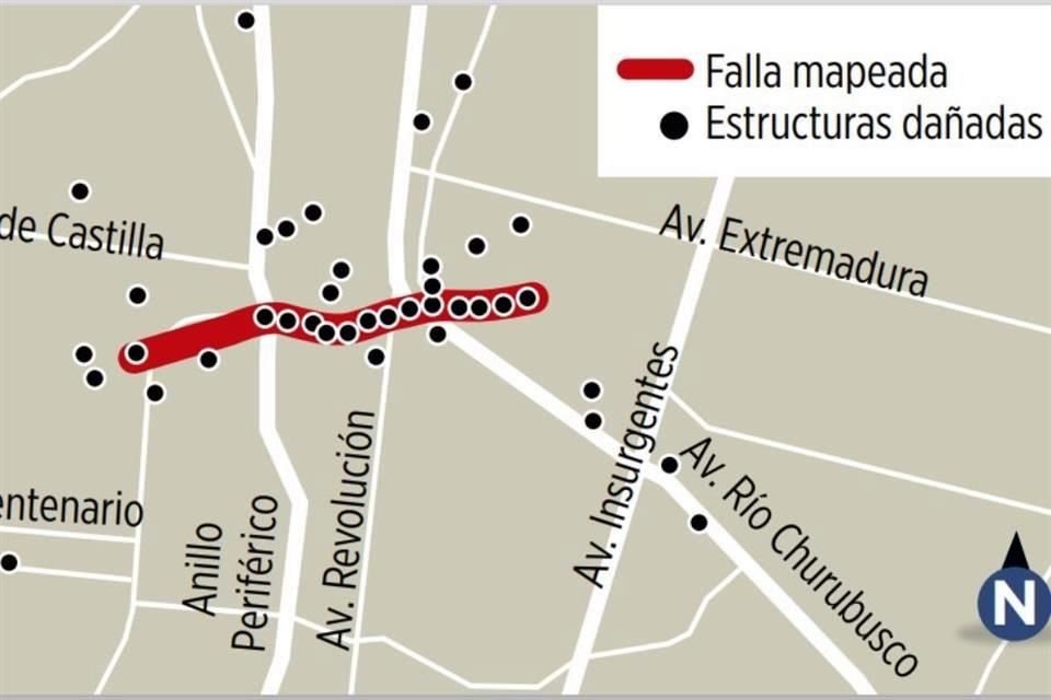 El fenómeno mapeado por la UNAM se extiende por poco más de un kilómetro.