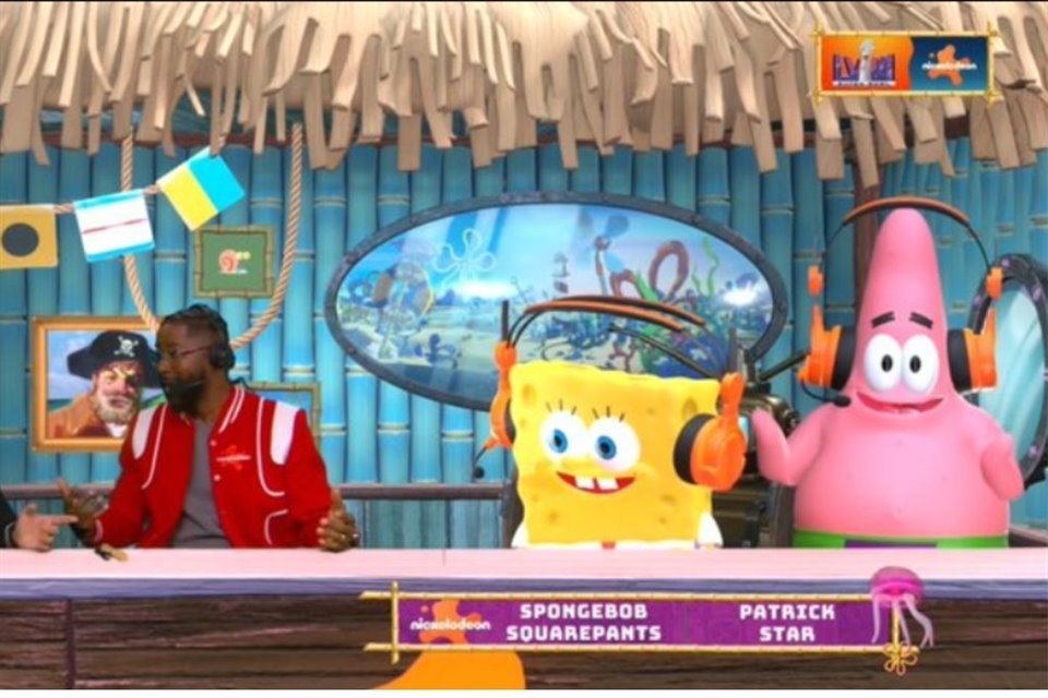 Bob Esponja y Patricio interactuaron con los comentaristas de CBS Sports.