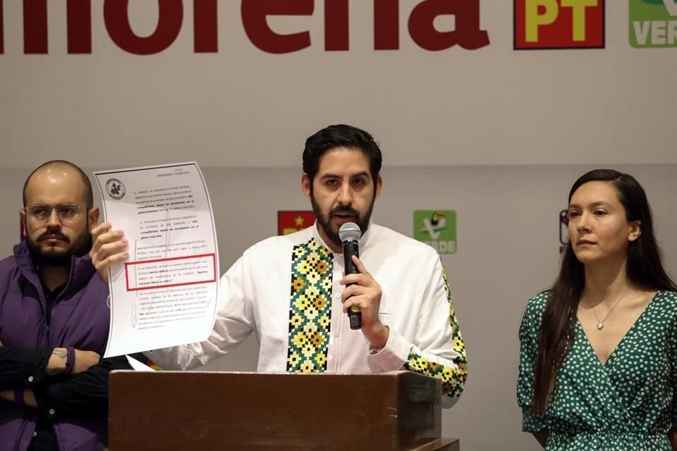 Ernesto Gutiérrez, presidente de Hagamos en Jalisco; Hamlet Almaguer, diputado federal de Morena y Susana de la Rosa, diputada local de Futuro.