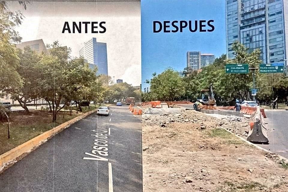 CONTRASTE. En la denuncia vecinal, los habitantes presentaron fotos comparativas de hace un año, donde aún habían árboles.