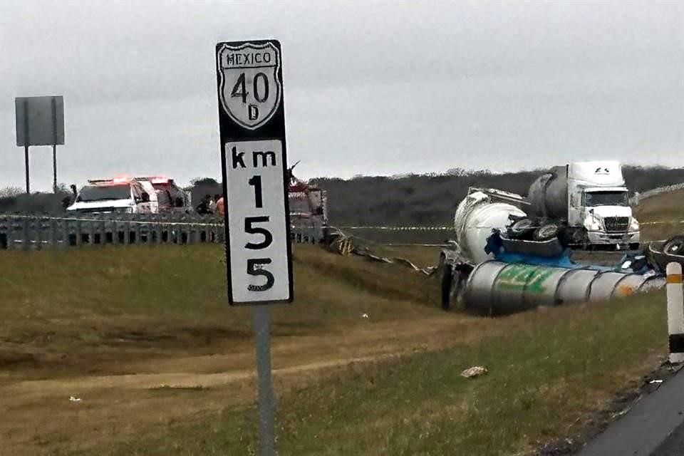 El accidente se registró en el kilómetro 155 de la Autopista Reynosa-Monterrey.