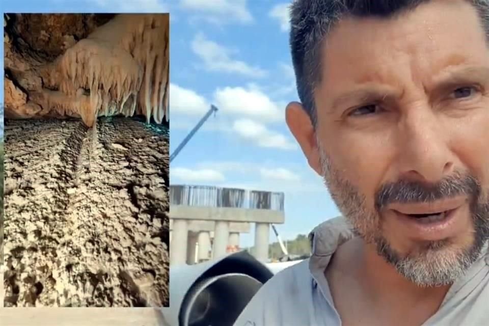 El activista José Urbina ha  denunciado denunciado el impacto de los pilotes en el sistema de cuevas por el Tramo 5 del Tren Maya.