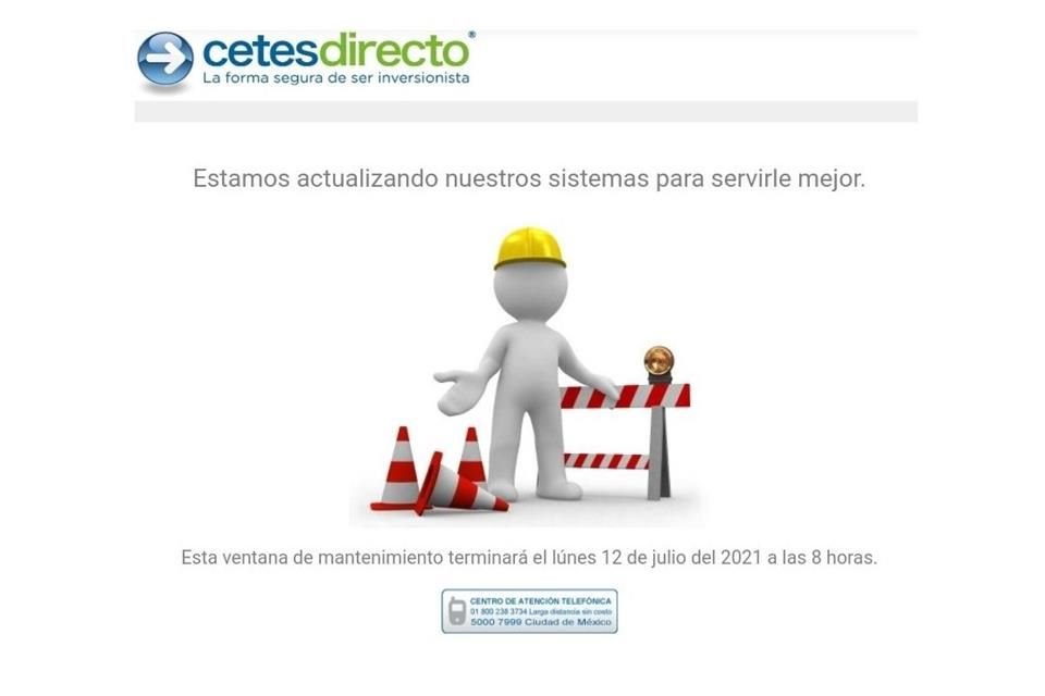 Fallan plataformas de cetesdirecto paraliza operaciones