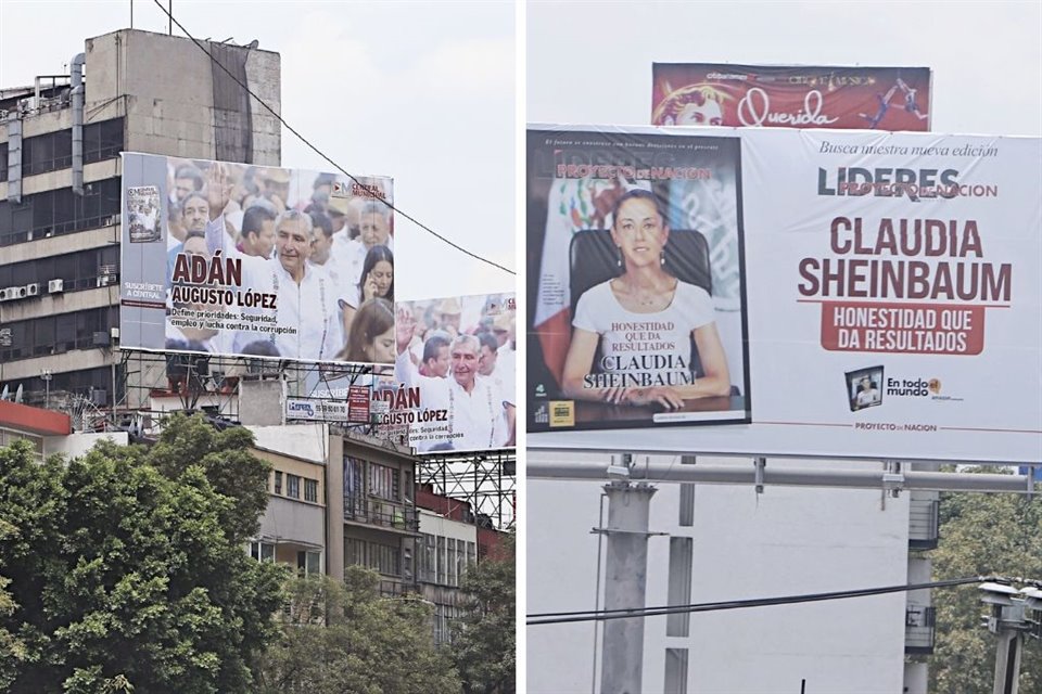 El INE confirmó una parte del gasto en carteleras de las corcholatas que tapizaron distintas ciudades, como lo reportó REFORMA.