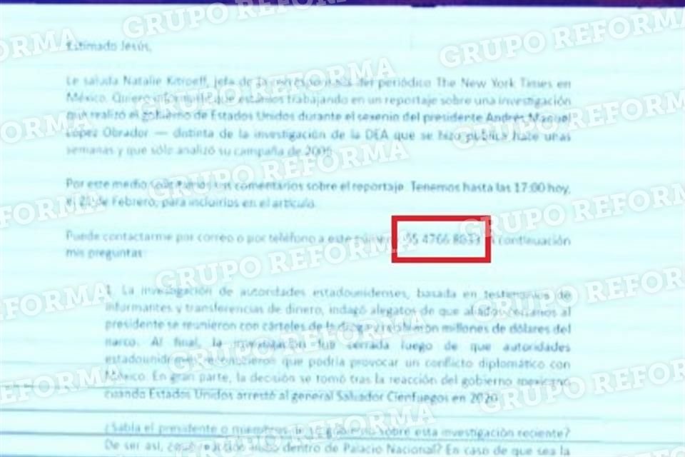 En primera instancia el número de la periodista fue exhibido en la pantalla y segundos después el Presidente pidió quitarlo.