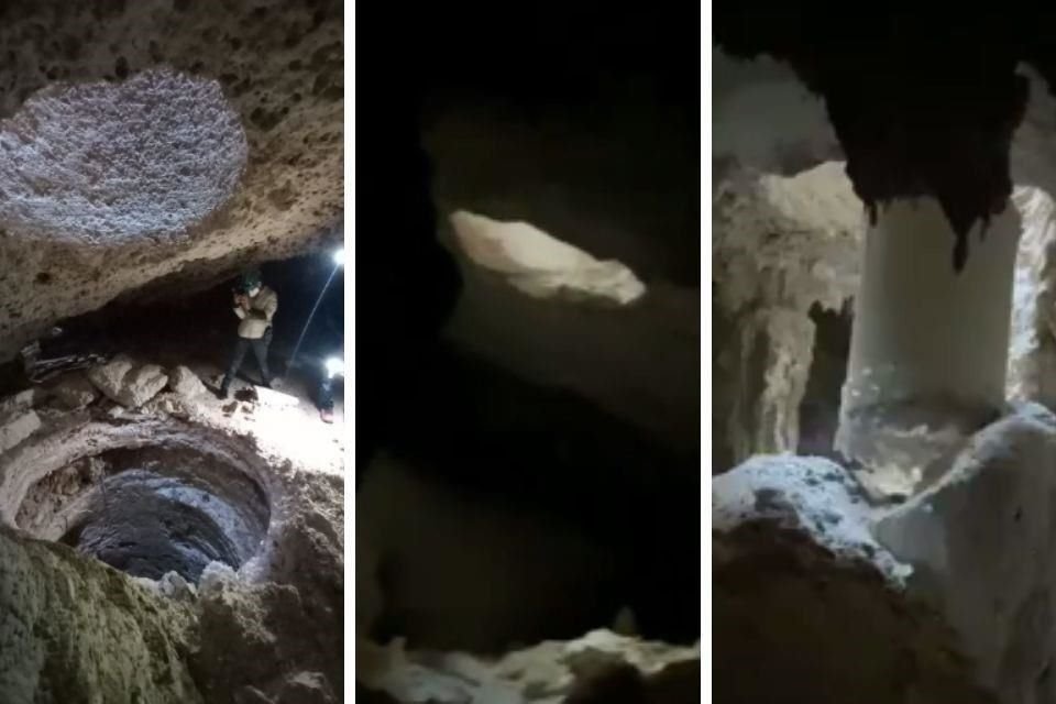 Evidencias mostradas por ambientalistas sobre las perforaciones en la cueva Dos Balas.