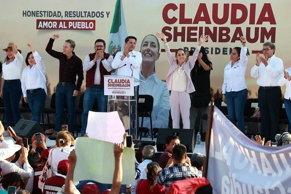 Claudia Sheinbaum encabezó un mitin en el Municipio de Tula, Hidalgo.