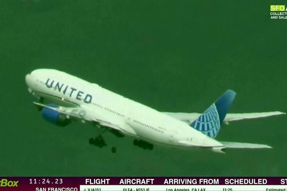 Un Boeing 777 de United Airlines con destino a Japón perdió una llanta cuando despegó del Aeropuerto Internacional de San Francisco.