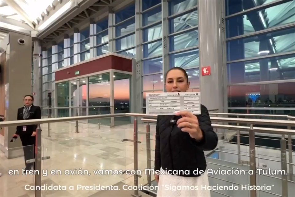 La aspirante morenista a la Presidencia, Claudia Sheinbaum, presumió su vuelo a Tulum en la aerolínea militar Mexicana de Aviación.