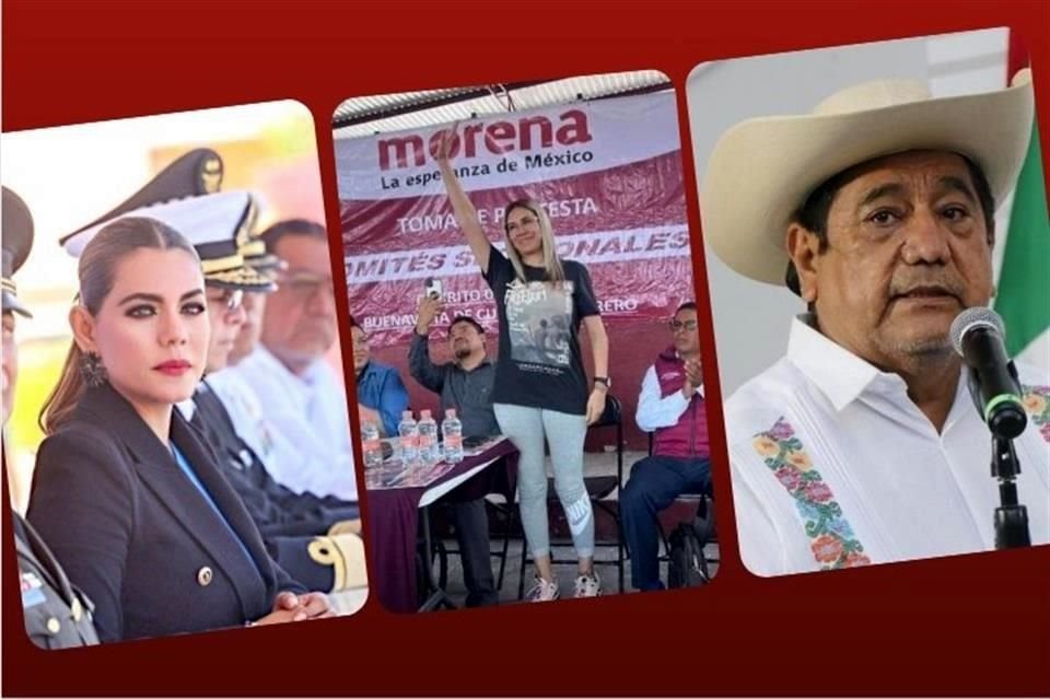 Zulma Carvajal Salgado (centro), familiar de Evelyn Salgado (izquierda) y Félix Salgado (derecha), los acusó de imponer candidatos de Morena en Guerrero.