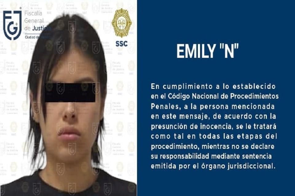 Emily 'N', quien se presume es pareja de 'El Chori' permanecerá en prisión preventiva.