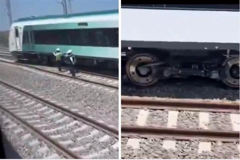 Un viajero captó cómo un bogie del Tren Maya se salió de la vía en la estación de Tixkokob, en Yucatán, la semana pasada.