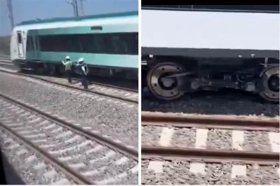 Un viajero captó cómo un bogie del Tren Maya se salió de la vía en la estación de Tixkokob, en Yucatán.