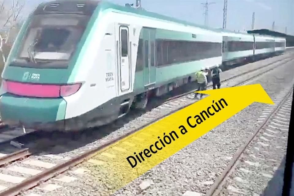 Un vagón del Tren Maya salió de la vía cuando ingresaba a la estación Tixkokob, en Yucatán, a una velocidad de 10 kilómetros por hora. 