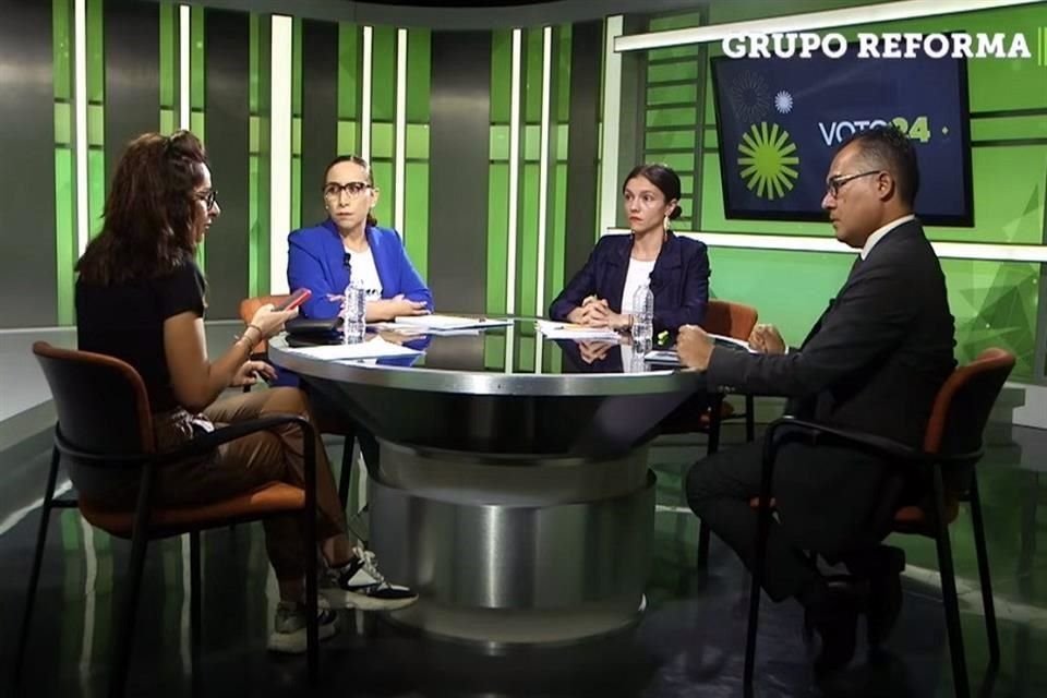 Laura Ballesteros, Adriana Dávila y Renata Turrent, integrantes de campaña de de las candidaturas presidenciales.