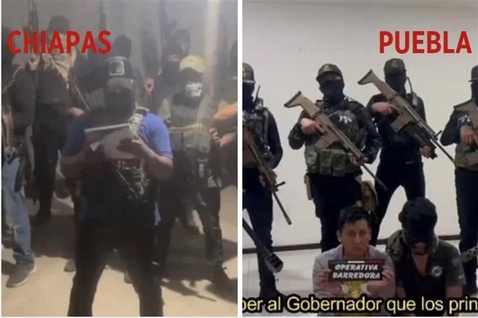 Grupos criminales se han grabado en lugares como Puebla o Chiapas para lanzar amenazas, incluso, a Gobernadores.