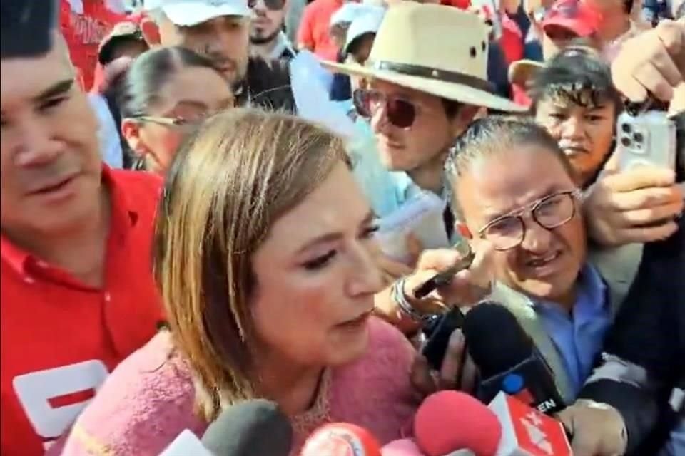 Antes de arrancar su mitin en Tlalnepantla, la candidata presidencial habló sobre el video de su hijo Juan Pablo.