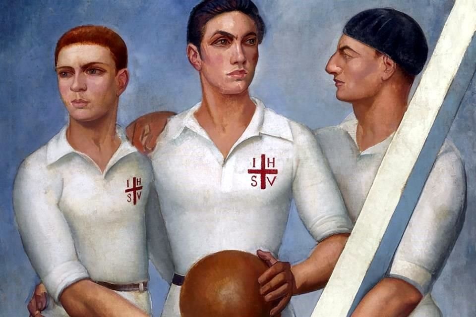 'Tres futbolistas' (1931) es ejemplo de uno de los temas que caracterizó la obra de Zárraga.