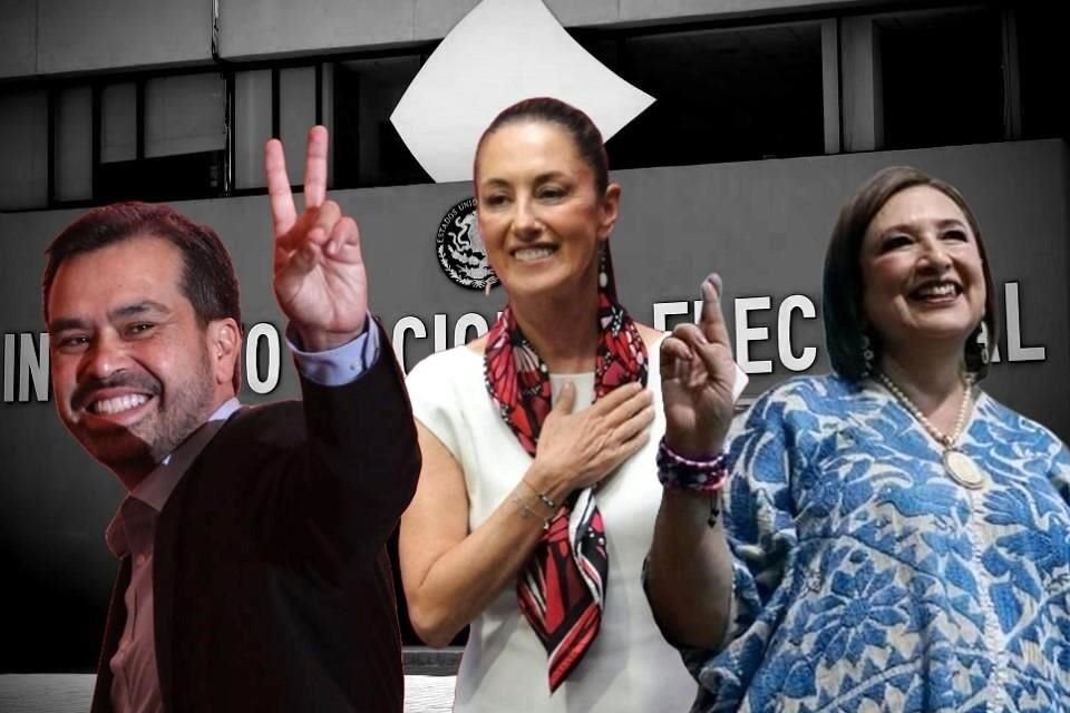 Jorge Álvarez Máynez, Claudia Sheinbaum y Xóchitl Gálvez acudirán al INE para ensayar en el escenario del primer debate presidencial.