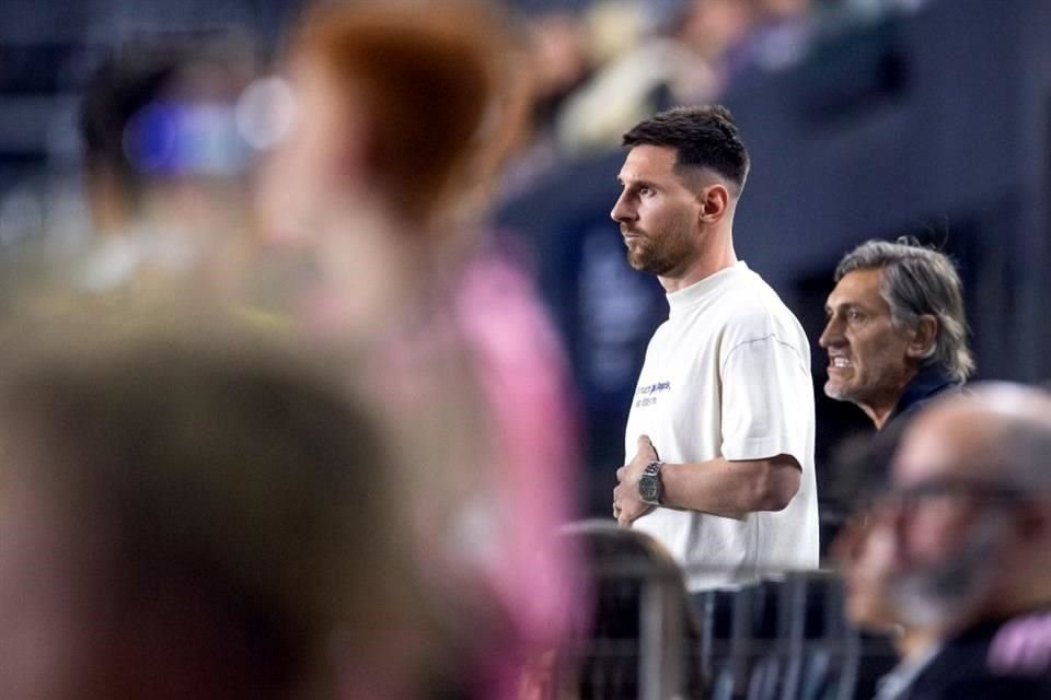 Messi observó el duelo de ida desde las tribunas del Estadio de Miami.