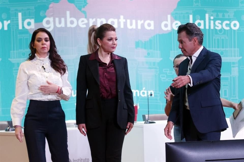 Los tres candidatos a la gubernatura de Jalisco se mostraron satisfechos con el nuevo formato del debate.