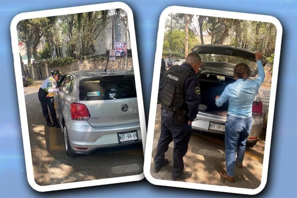 Policías inmovilizaron el auto de los presuntos responsables y pidieron revisar la cajuela.