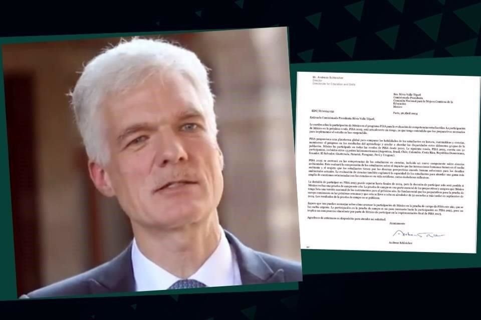 Andreas Schleicher, director de Educación y Competencias de la OCDE dirigió una carta a la presidenta de Mejoredu, Silvia Valle Tépatl para que lo oriente sobre cómo conservar a México en PISA 2025.