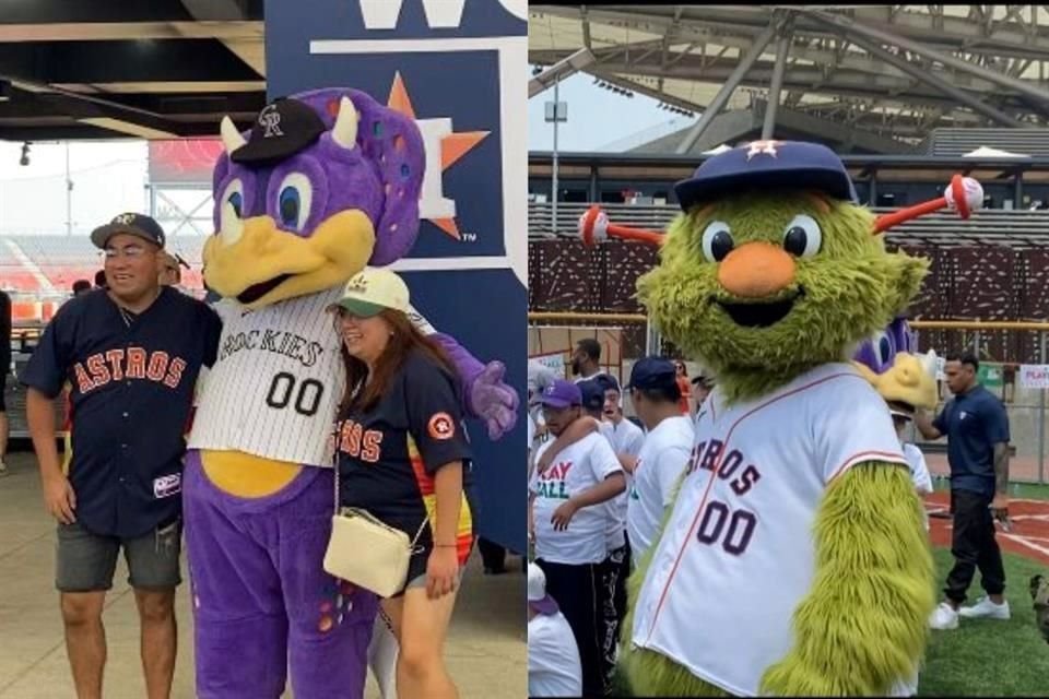 Dinger de los Colorado Rockies y Orbit de los Houston Astros le ponen color a la México City Series.