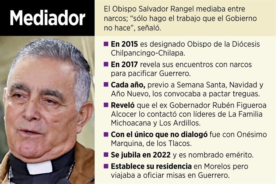 Salvador Rangel, Obispo emérito de Chilpancingo, fue secuestrado y estuvo desaparecido 48 horas; apareció con golpes y dio positivo a droga.