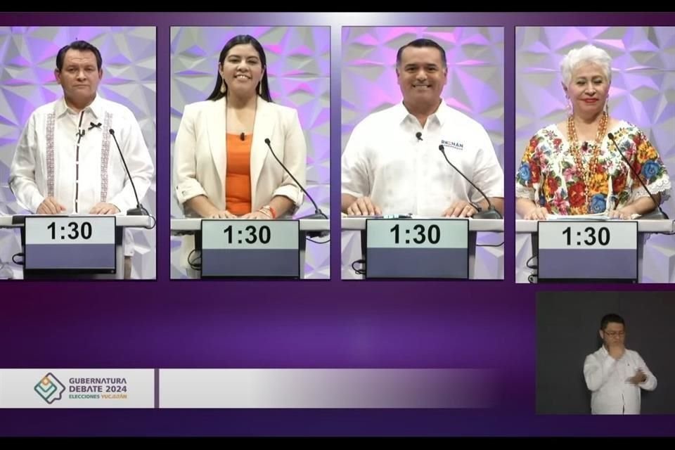 Las y los aspirantes a la gubernatura de Yucatán sostuvieron esta noche el único debate rumbo al 2 de junio.