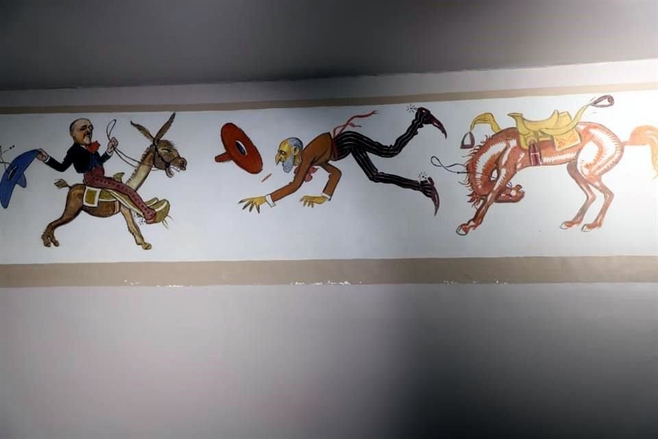'El Chango' Cabral habría pintado estas caricaturas, que probablemente podrían representar a personajes que solían asistir a este espacio de encuentros sociales entre las élites.