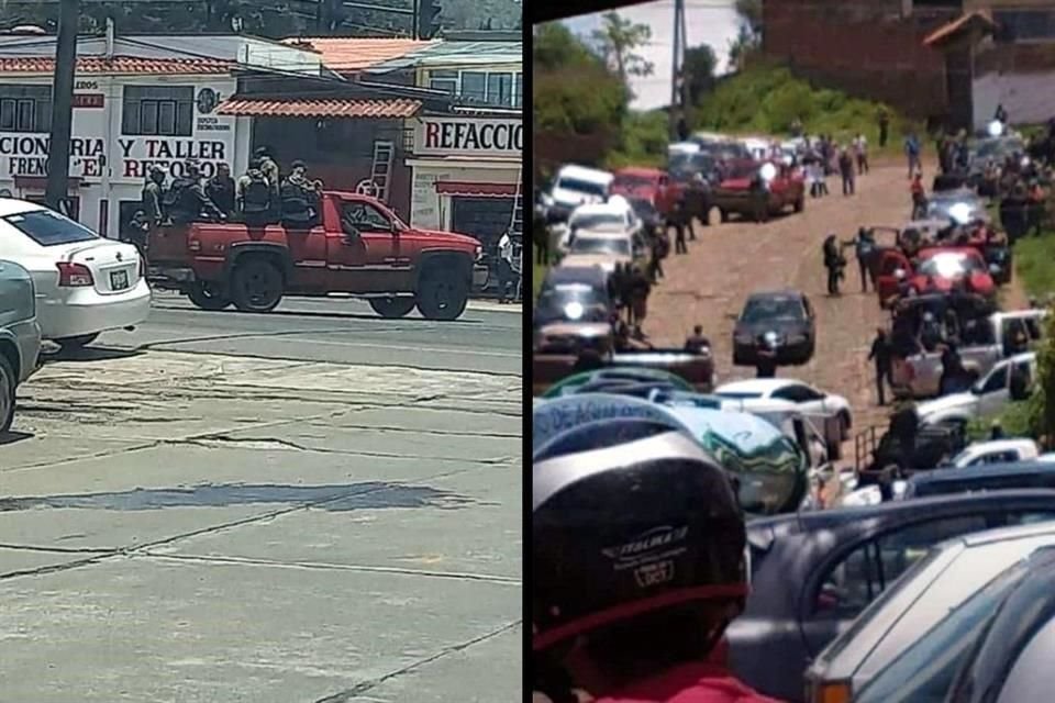 Un grupo de civiles armados a bordo de 30 camionetas incursionó a Pátzcuaro, Michoacán, según reportes; Policía y GN desplegaron operativo.